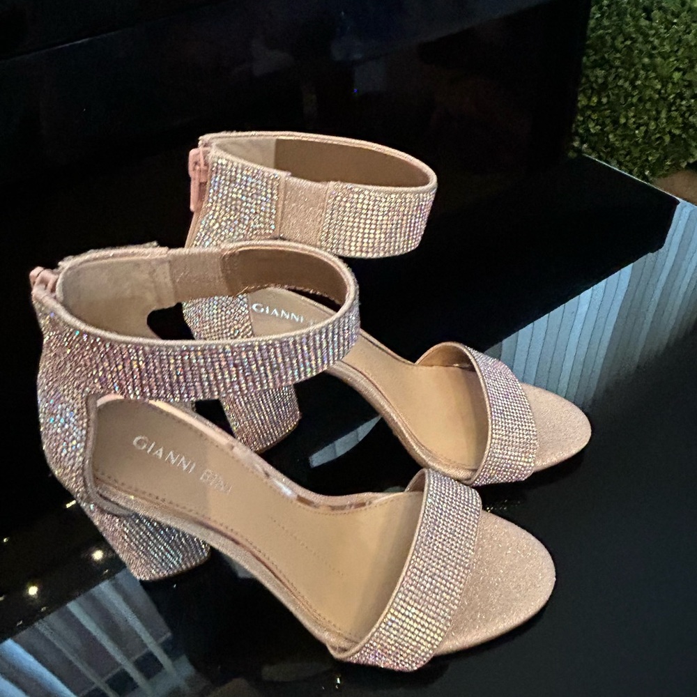 Gianni bini gold diamanté chunky heels